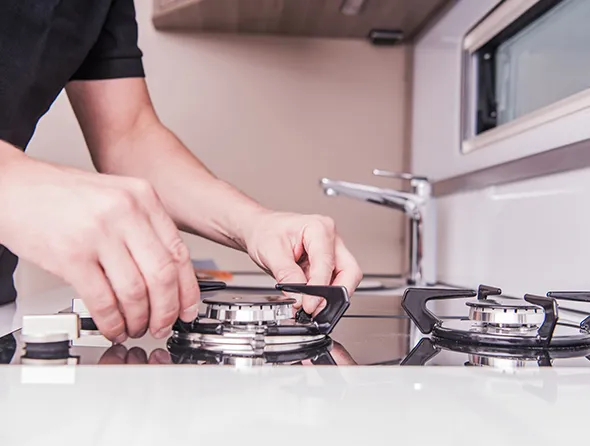 Professional gas line installation for kitchen appliances, ensuring safety and efficiency.